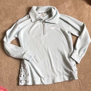 PINK light blue quarter zip up
